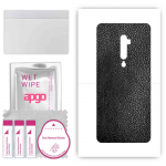 apgo Protective Skin Sticker for the back compatible with Oppo Reno 5G, Wrap Film, Foil, Vinyl - Pattern Black Leather