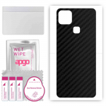 apgo Protective Skin Sticker for the back compatible with Infinix Hot 10i, Wrap Film, Foil, Vinyl - Pattern Carbon Black