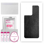 apgo Protective Skin Sticker for the back compatible with Oppo Reno8 5G, Wrap Film, Foil, Vinyl - Pattern Black Leather