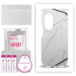 apgo Protective Skin Sticker for the back+sides compatible with Honor 50 Pro, Full Wrap Film, Foil, Vinyl - Pattern White Marble