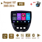Android Car Radio Stereo Peugeot 107 Toyota Aygo Citroen C1 2005-2014 2 Din Multimeedia Carplay Navigatsioon Autoraadio GPS WIFI Peaseade 4+64GB 1+16GB