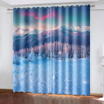 Odavad 3D-seeria maastikud p&auml;ikesevarjukardinad 2 elutoaosa magamistuba, kodukaunistus augustatud konks 100W130H(CM)40x51in&Hook