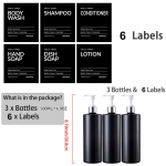 500 ml korduvt&auml;idetav &uuml;mmargune pumbaga alampakendi pudel veekindlate siltidega k&ouml;&ouml;gi-vannitoa hotelli &scaron;ampooni- ja palsamipudelitele Set 5