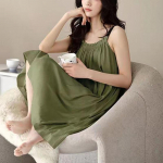 Naiste magamisseelik, suvine l&uuml;hikeste varrukatega supper vabaaja naiste jaoks, keskmise pikkusega, sobib v&auml;lispidiseks kandmiseks M