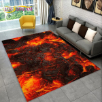 3D Volcano Lava Magma ala suur vaip, vaipvaip elutoa diivani uksemattide kaunistamiseks, Kid Play libisemiskindel p&otilde;randamatt 80x120cm(31x47in)