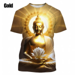 Suvine 3D Buddha Shakyamuni tr&uuml;kiga T-s&auml;rk Meestele &Uuml;markaelusega l&uuml;hikeste varrukatega Lahedad Buddha Faith Topid T-s&auml;rgid Harajuku Riided T-s&auml;rgid XL