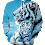 Tiger element meeste &uuml;markaelusega kampsun s&uuml;gis uus samet -suurendatud kood -kursormood, vabaaja ja mugavad laste kapuutsid L