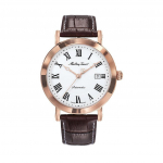 Mathey-Tissot City Nahkrihm Valge sihverplaat Automaatne HB611251ATPBR Meeste k&auml;ekell valge