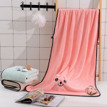 70x140cm suur vannir&auml;tik Puhast puuvillast imav Coral Plush majapidamiste kiirelt kuivav vannir&auml;tik roosa