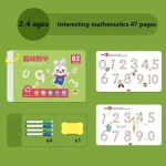 Maagiline j&auml;ljendamise t&ouml;&ouml;vihik Montessori lapse joonistustahvel pliiatsiga kontrolli treenimine v&auml;rv kuju matemaatika sobitamism&auml;ng komplekt v&auml;ikelapse &otilde;ppimine