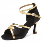 Ladina tantsukingad Satiinist sandaalid Naistele Ladina tantsukingad Pro Pehme tallaga k&otilde;rged kontsad Mugav Stabiilne 34 must