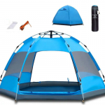 Outdoor Camping p&auml;ikesekaitse- ja vihmakindel paksendatud kahekihiline 3-5 inimesele Family Park Beach Automaatselt avatav kokkupandav telk oranž
