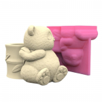 Seljakorv Panda Pliiatsihoidja Silikoonvorm Lauakaunistuse Vorm Kipsi Valmistamise T&ouml;&ouml;riist Sukulentide Istutusvorm Lihtne Puhastada