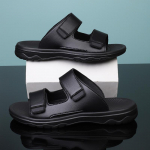 Suvised meeste sussid Vaba aeg Suvejalatsid Meeste rannajalatsid Mugavad meeste kingad &otilde;ues Meeste sussid Mood pl&auml;tud Sussid 39 must