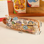 1 tk armas Capybara l&auml;bipaistev PVC pliiatsi&uuml;mbris, kaasaskantav Kawaii poiste t&uuml;drukute pliiatsikott veekindlad kirjatarbed koolitarbed