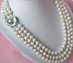 klassikaline kolmekordne 9-10MM L&otilde;unamere valge p&auml;rlikee 17 18 19