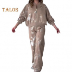 2 tk/komplekt naiste &uuml;likond, krae, t&otilde;mblukk, pikad varrukad, elastne mansett, litrid mantel, elastne v&ouml;&ouml;koht paks laia s&auml;&auml;rega p&uuml;ksid s&uuml;gistalvine dressid S helesinine v&auml;rv