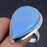 Angelite Stone Gemstone 925 Sterling Silver gift Jewelry Ring Size 10 b6F16