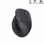 Ergonoomiline vertikaalne laetav juhtmevaba hiir funktsiooni reguleerimise nupuga BT 2.4G kaherežiimiline juhtmevaba hiir lauaarvutile must