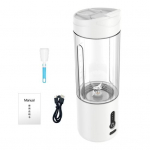 1 komplekt puuviljamahlapress Kaasaskantav segaja, pikk aku t&ouml;&ouml;iga Praktilised elektrilised puuviljamasina blenderi k&ouml;&ouml;gitarbed valge