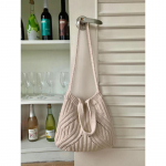 Kootud kott Vintage kootud kott naiste kott &otilde;lakott Suure mahutavusega Crossbody kott kandekott aprikoosi