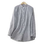 Naiste s&auml;rgi krae pikkade varrukatega &uuml;herealine s&auml;rk, vertikaalne triibuline tr&uuml;kk M roosa