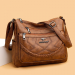Naiste uus emakott Lihtne ja moodne &otilde;lakott Pehmest nahast keskealiste naiste suure mahutavusega Crossbody kott Tide 27*11*23cm pruun