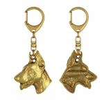 Dobermann, Doberman Pinscher, Dobie I - Gilded key ring with dog in gift box, handbag decoration, luxury accessory by Art-Dog brand