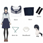 Amanai Riko Cosplay Anime Jujutsu Kaisen Riko Amanai Cosplay Kost&uuml;&uuml;m JK Vormiseelikud Top Parukas Halloweeni Kost&uuml;&uuml;m t&uuml;drukutele Naistele L-(Full set+wig)