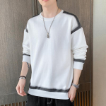 Pusa Meeste Kevad ja S&uuml;gis Uus Korea Stiil Vaba &Uuml;mara Kaelusega Noorte Aluss&auml;rk Vabaaja Pikkade Varrukatega T-s&auml;rk Meesteriided 2XL hall