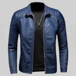Kevadine kunstnahast jakk Meeste Mootorratturi Jope Meeste Kaelus Vabaaja Tuulejope Meeste R&otilde;ivad XL sinine