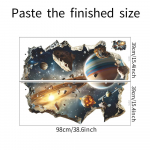 Katkine sein Cosmic Planet Magamistoa Elutoa Taust Maastikukujundus Dekoratiivsed seinakleebised 39*98CM*2PCS/fun-L074