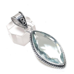 Natural White Topaz Gemstone 925 Sterling Silver Jewelry Pendant 2.21 e8u87