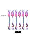 6 tk/24 tk Rainbow Western &otilde;htus&ouml;&ouml;gin&otilde;ud roostevabast terasest s&ouml;&ouml;giriistade komplekt nuga kahvel kohvilusikas lauan&otilde;ude komplekt koos luksusliku hoiurestiga 6pcs-dessert fork
