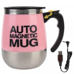 Thermal Blender Uus kohvipiima segamistass roostevabast terasest automaatne isesegav nutikas mikser 400 ml magnetkruus 400ml roosa