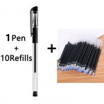 Geelpliiatsi komplekt koolitarbed, must sinine punane tindiv&auml;rv 0,5 mm pastapliiats &otilde;pilastele kooli kontoritarbed 1 pen 10 refills must