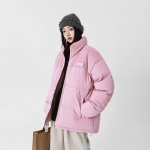 Kontrastv&auml;rvliitmik P&uuml;stkrae Puuvillased Riided Meeste Talvised Korea Daunpuuvillased Riided Varakevadised Paaridele S must