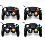 Lot de 4 manettes noires vibrantes pour console Nintendo Gamecube et Wii b19848