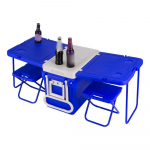 32L ratastega jahutuskast j&auml;&auml;hoidla telkimine v&auml;li piknik kaasaskantav soojusisolatsioonikast With Table and Chair sinine