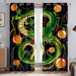 Animatsioon Jaapani Draakoni Prindiga Kardinad Pol&uuml;esterkiud Magamistuba Elutuba &Uuml;hiselamu Akna Dekoratsioon Kardinad 2 t&uuml;kki W50xH130(CM)x2PCS&Rod pocket