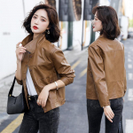Uus ehtsast nahast jakk naistele rev&auml;&auml;riga lambanahast Korea stiilis slim fit l&uuml;hike nahktagi M
