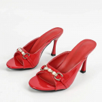 Mood Suvi Seksikad Avatud Varbaga P&auml;rlketiga Disainer Sandaalid Naiste Kingad V&auml;ljas T&auml;nav Moodsad Sandaalid Naiste Gladiaator K&otilde;rged Kontsad Naistele 35 punane