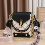 Uus Korea stiilis suvine mini Crossbody kott &ndash; moodne, mitmek&uuml;lgne, lihtne ruudukujuline disain naistele. must