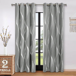 1 tk &uuml;lit&auml;psed h&otilde;bedase reljeefse lainemustriga pimendavad kardinad, mis blokeerivad valgust ja hoiavad soojust, sobivad ideaalselt k&otilde;ikidesse tubadesse 132X160cm&Grommet Top helehall v&auml;rv