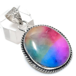 Natural Rainbow Solar Quartz 925 Sterling Silver Jewelry Pendant 1.97 c0o17