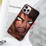 JW87 Attack on Titan Black pehme &uuml;mbris Samsung Note 20 Lite S24 Ultra S23 A03 A05 A06 A11 A71 A15 A16 A13 A24 A25 A33 A52 A53 A50 M55 M35 Plus jaoks Samsung A8 Plus 2018 gagaat