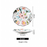 Lillekujuline keraamiline serveerimistaldrik, lillelise kujundusega &otilde;htus&ouml;&ouml;gin&otilde;ud, mikrolaineahjus kasutatavad s&ouml;&ouml;gin&otilde;ud, magustoidutaldrik, 8/10 tolli