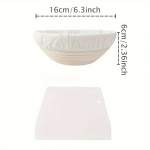 1 komplekt, Leibude kergituskorvide komplekt, Ovaalne rotangist punutud leivataina korv voodriga, Ideaalne professionaalseks ja koduseks juuretiseleiva k&uuml;psetamiseks, 6.3x2.36inch-Round Set