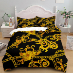&Otilde;mblusteta kettidega barokkmustriga boheemlaslik voodipesukomplekt, v&auml;ike &uuml;heinimesevoodi, kaheinimesevoodi, queen-size voodipesu, king-size voodipesukomplekt 140x200cm 3pcs