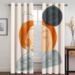 Abstraktne Geomeetriline Disain Kunst Modernne Lihtsus Tasuta Kohaletoimetamine &Otilde;hukesed 2 Paneeli Kardinad Elutuppa Magamistuppa Akna Kardin Dekoratsioon W50 X H130(CM)X2&Grommet Top